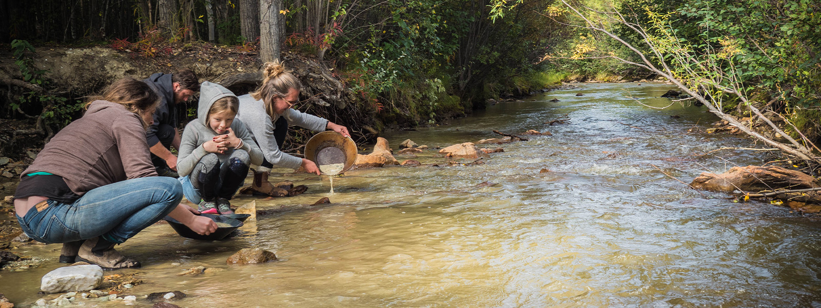 Gold panning at the Free Claim