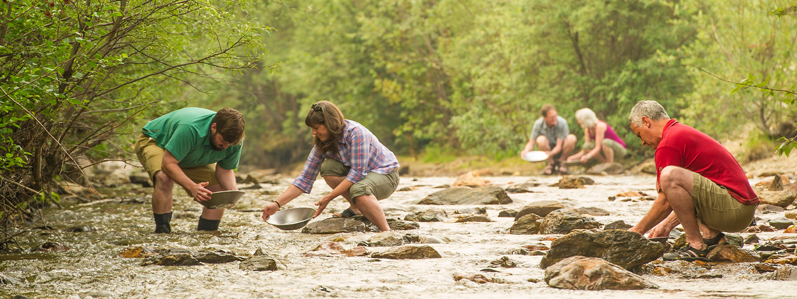 Panning for gold at Free Claim #6